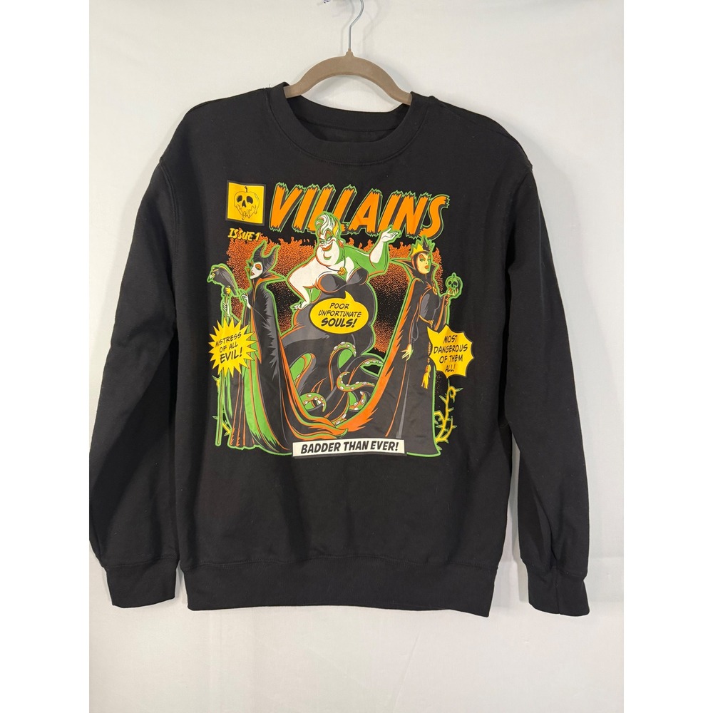 Disney Villains Sweatshirt Womens Small Black‎ Ursula Maleficent